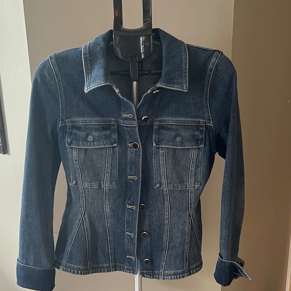 White House Black Market Dark Blue Jean Jacket - Picture 1 of 5